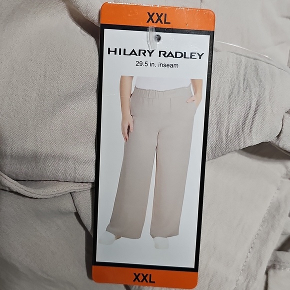 Hillary Radley Wide Leg Oatmeal Cream Pants Size XXL New - Picture 4 of 5